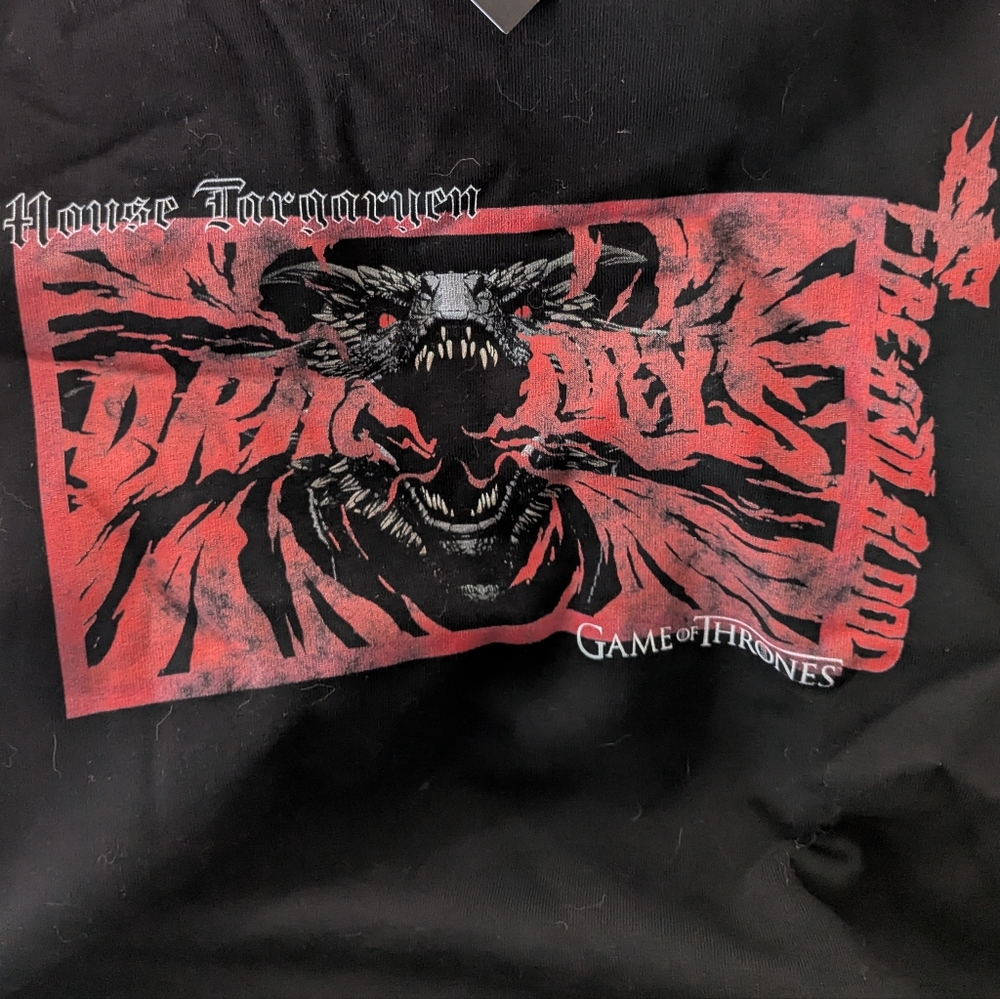 Game of Thrones Black and Red Dracarys Graphic Sweatshirt